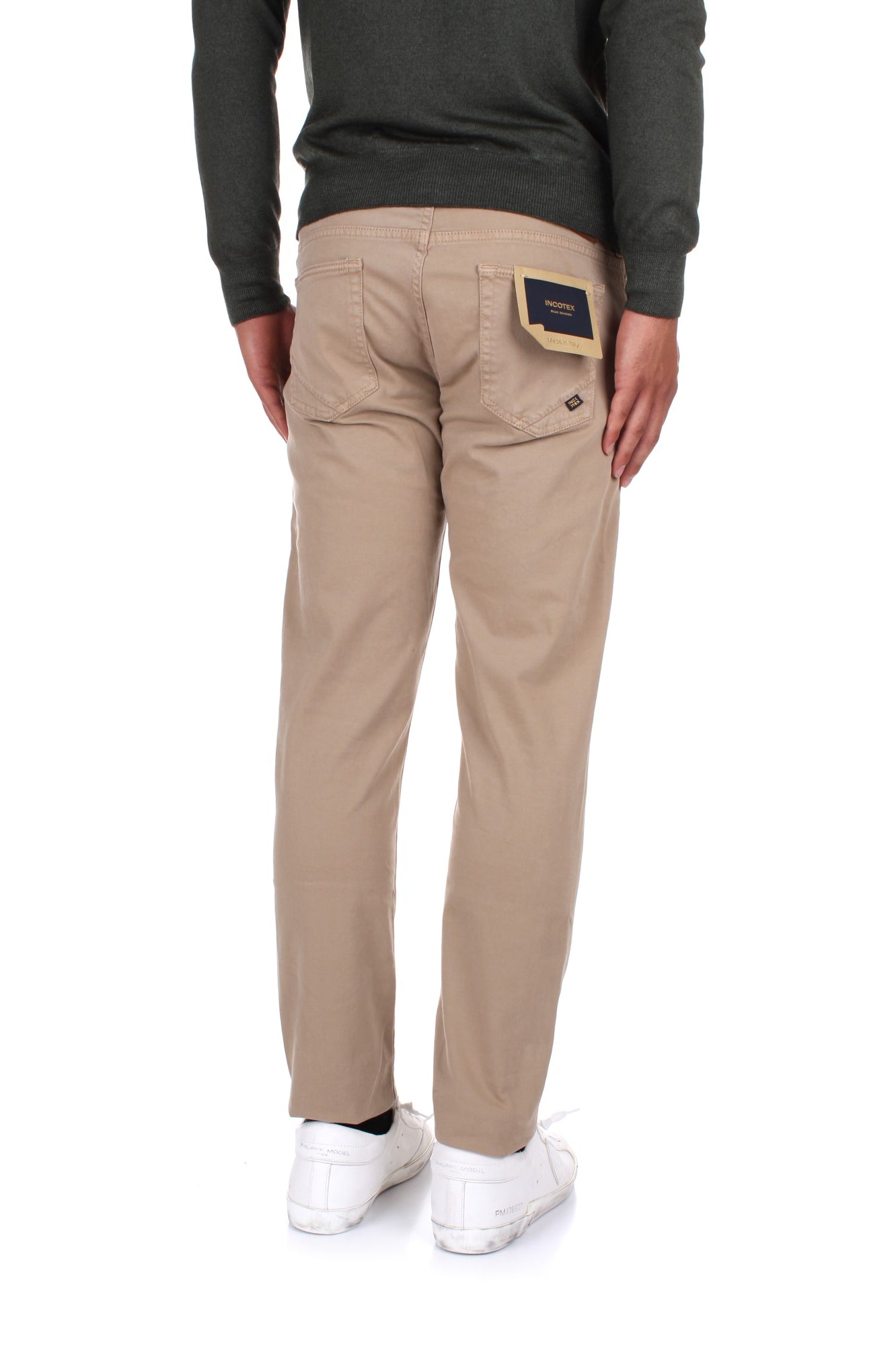 PANTALONI Beige Incotex Blue Division
