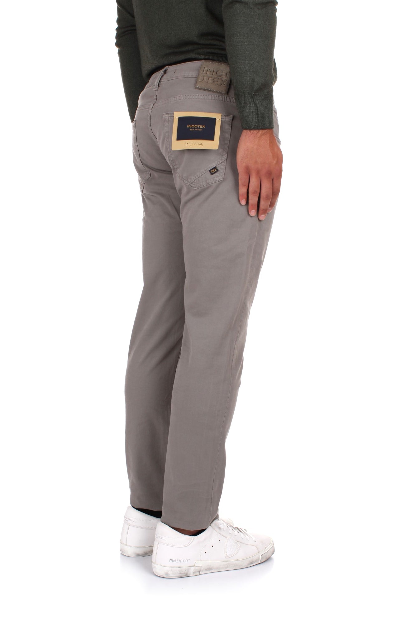 PANTALONI Grigio Incotex Blue Division