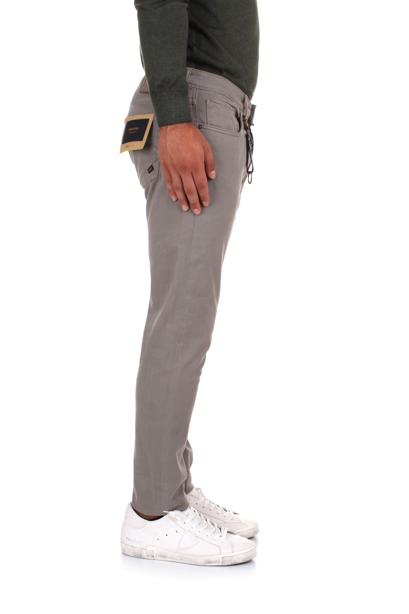 PANTALONI Grigio Incotex Blue Division
