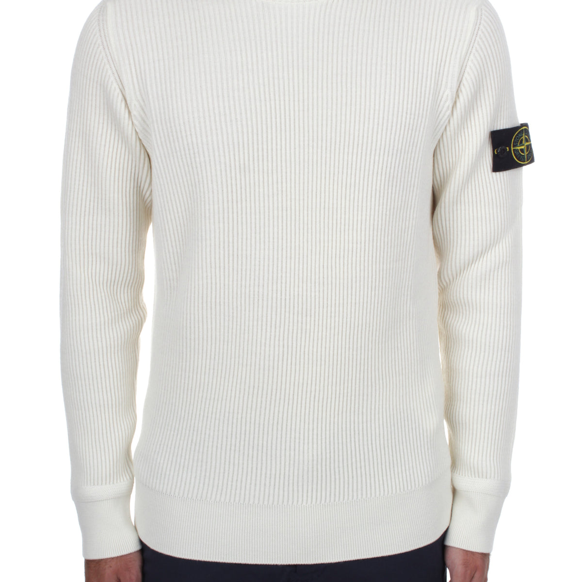 Stone Island White Knitted Jumper Knitted Stone Island Jumper Outlet