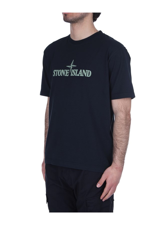 Stone Island Manica Corta Blu