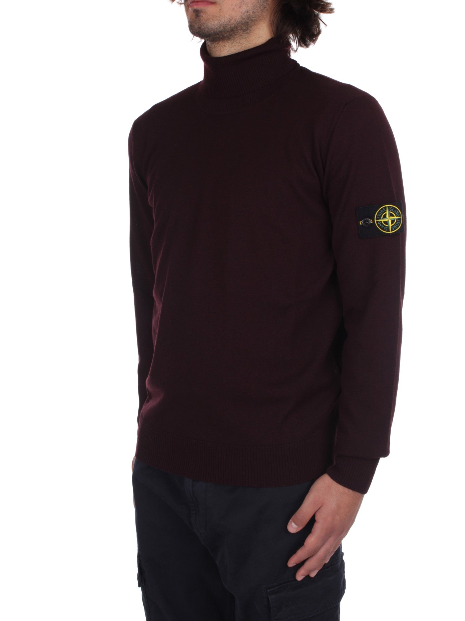 STONE ISLAND TURTLENECK SWEATER WINE RED V0011 – Michi D'Amato
