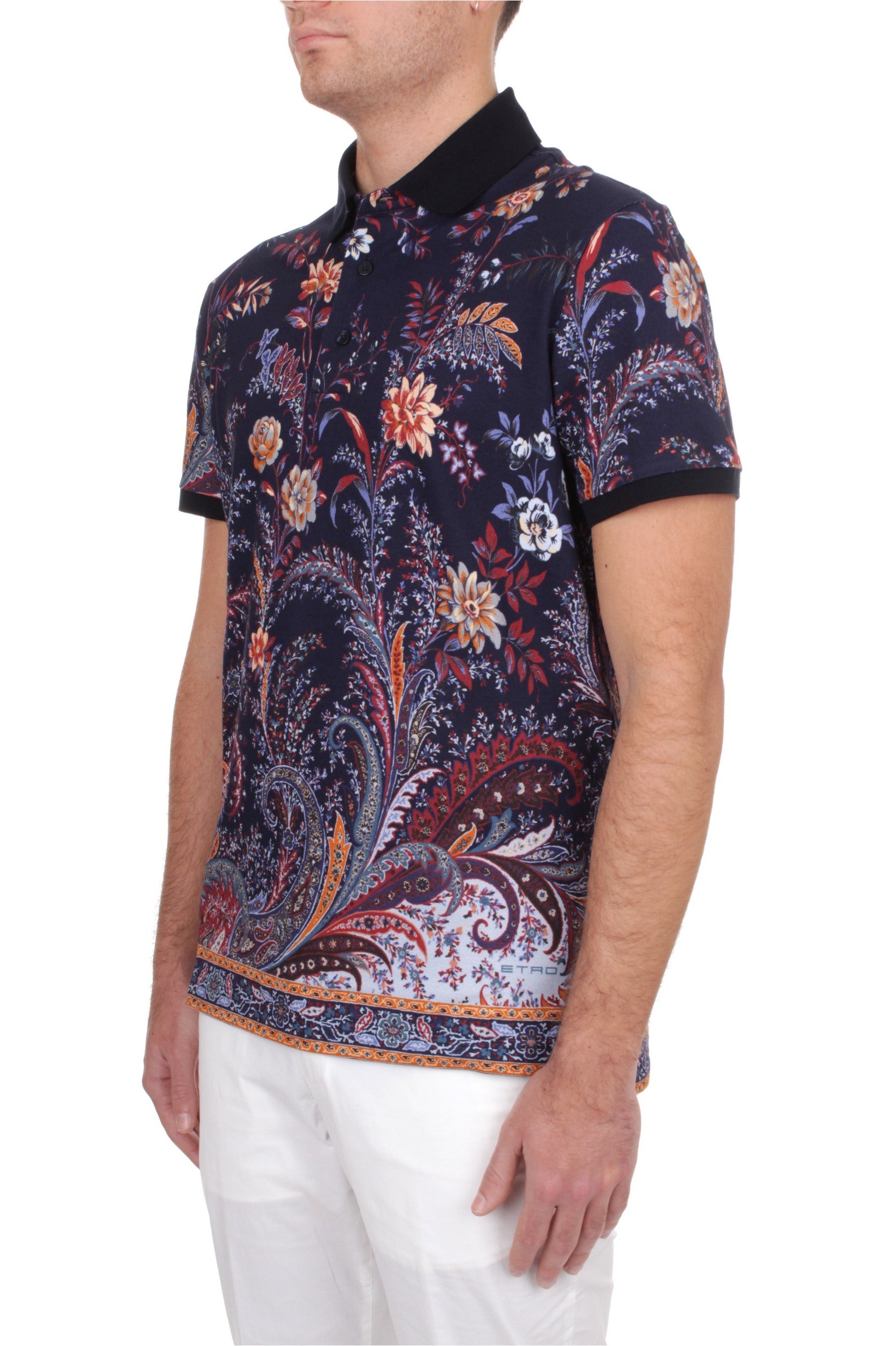 ETRO ROMA SHORT SLEEVE POLO BLUE X0880 – Michi D'Amato