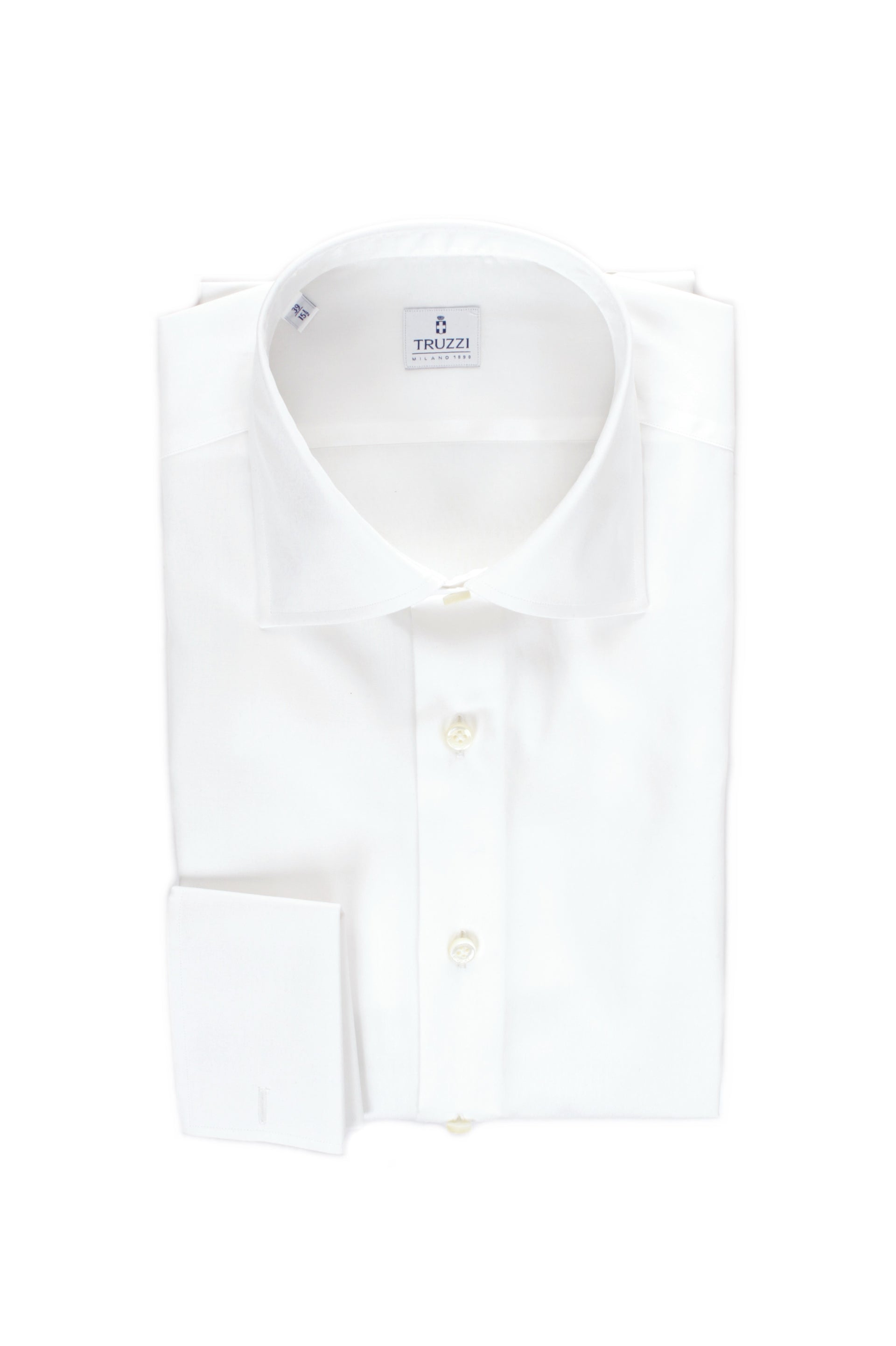 CAMICIA COLLO FRANCESE DOPPIO POLSO GEMELLI TRUZZI 5757 BIANCO