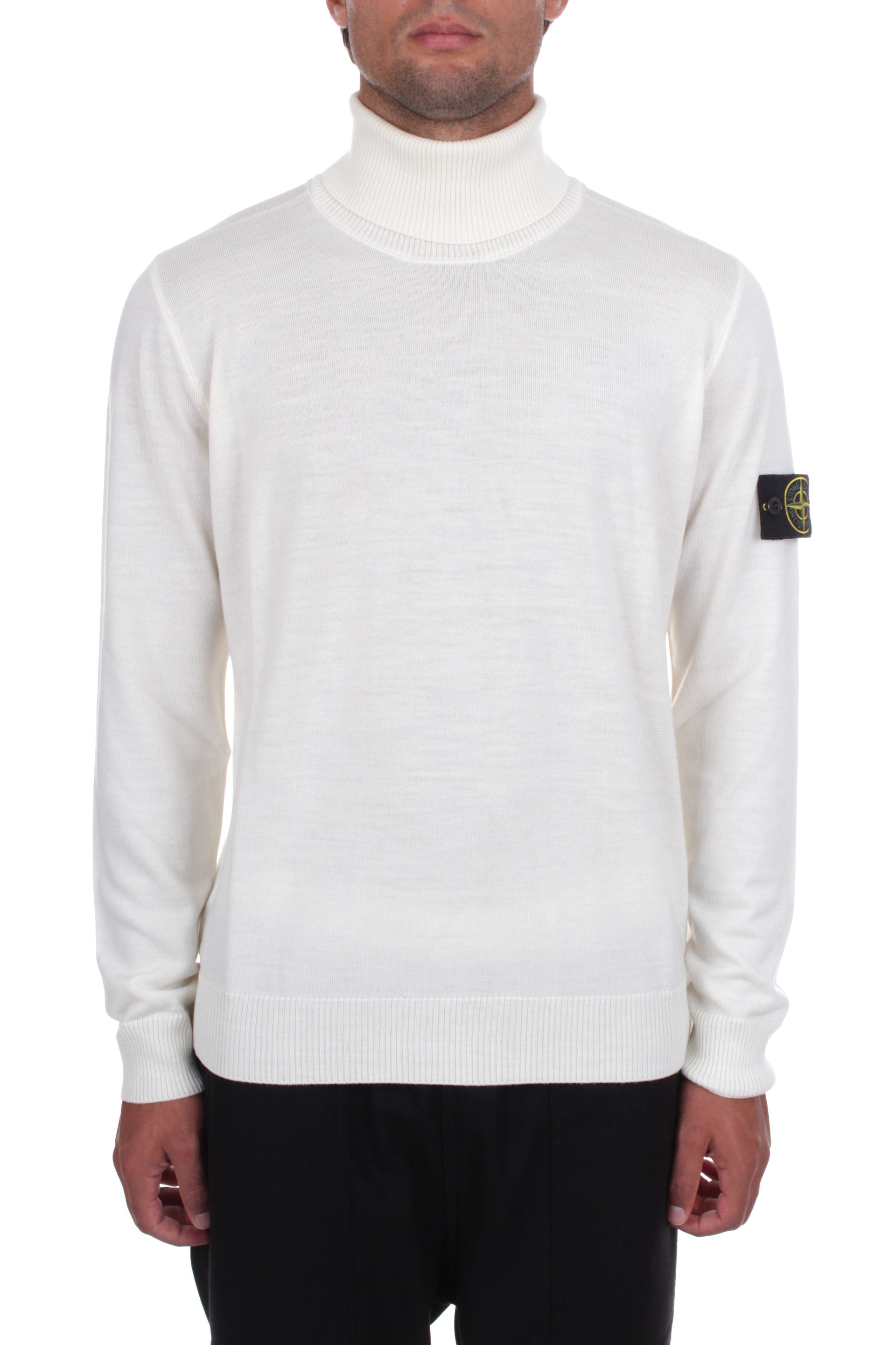 STONE ISLAND TURTLENECK SWEATER NATURAL WHITE V0099 – Michi D'Amato