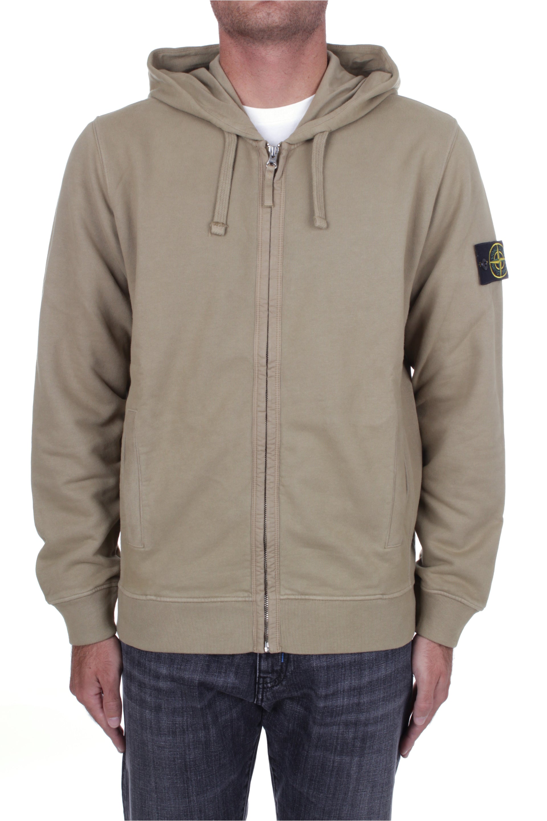 FELPA CON CAPPUCCIO E ZIP STONE ISLAND BISCOTTO V0094 – Michi D'Amato