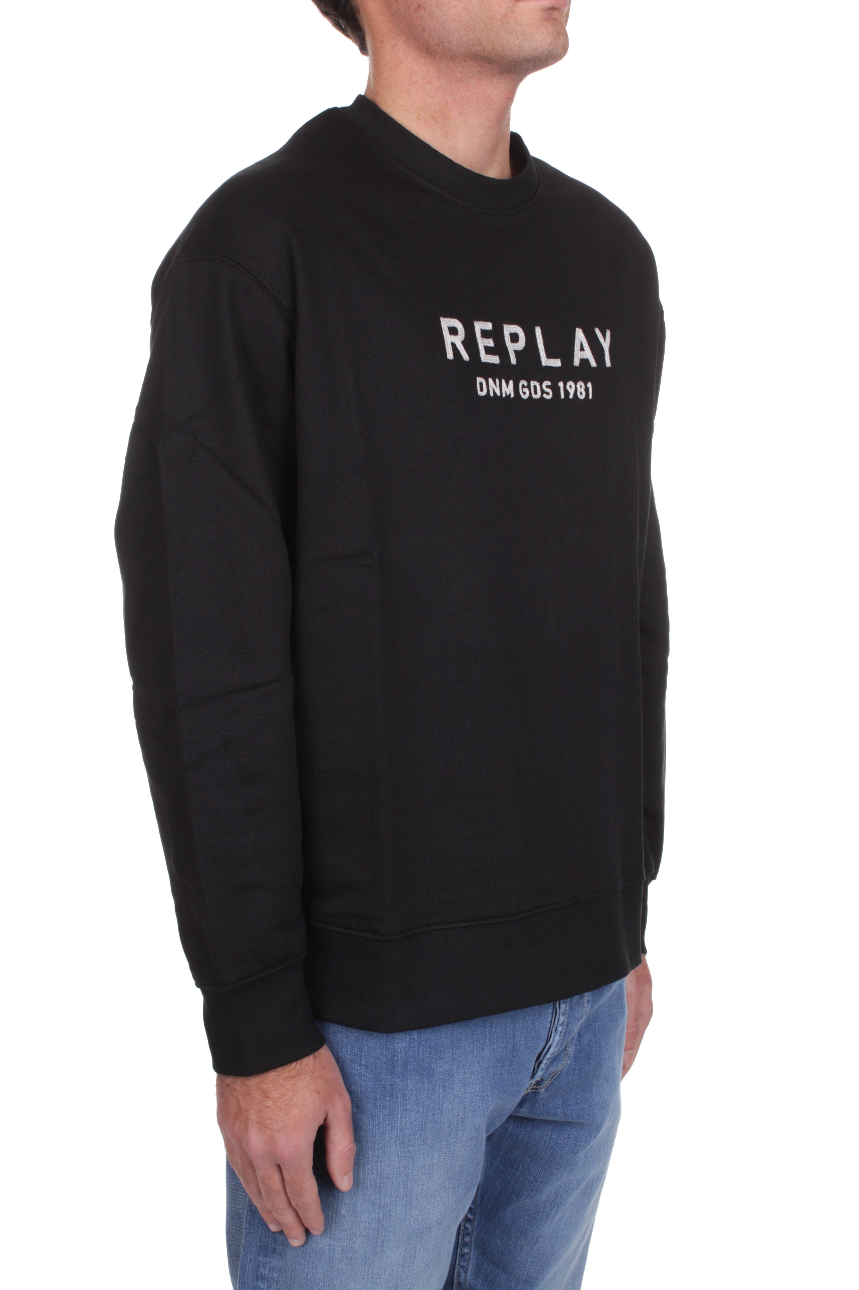 Indigo Felpa Replay Uomo Felpa Replay Pantaloni Felpa Relaxed Fit