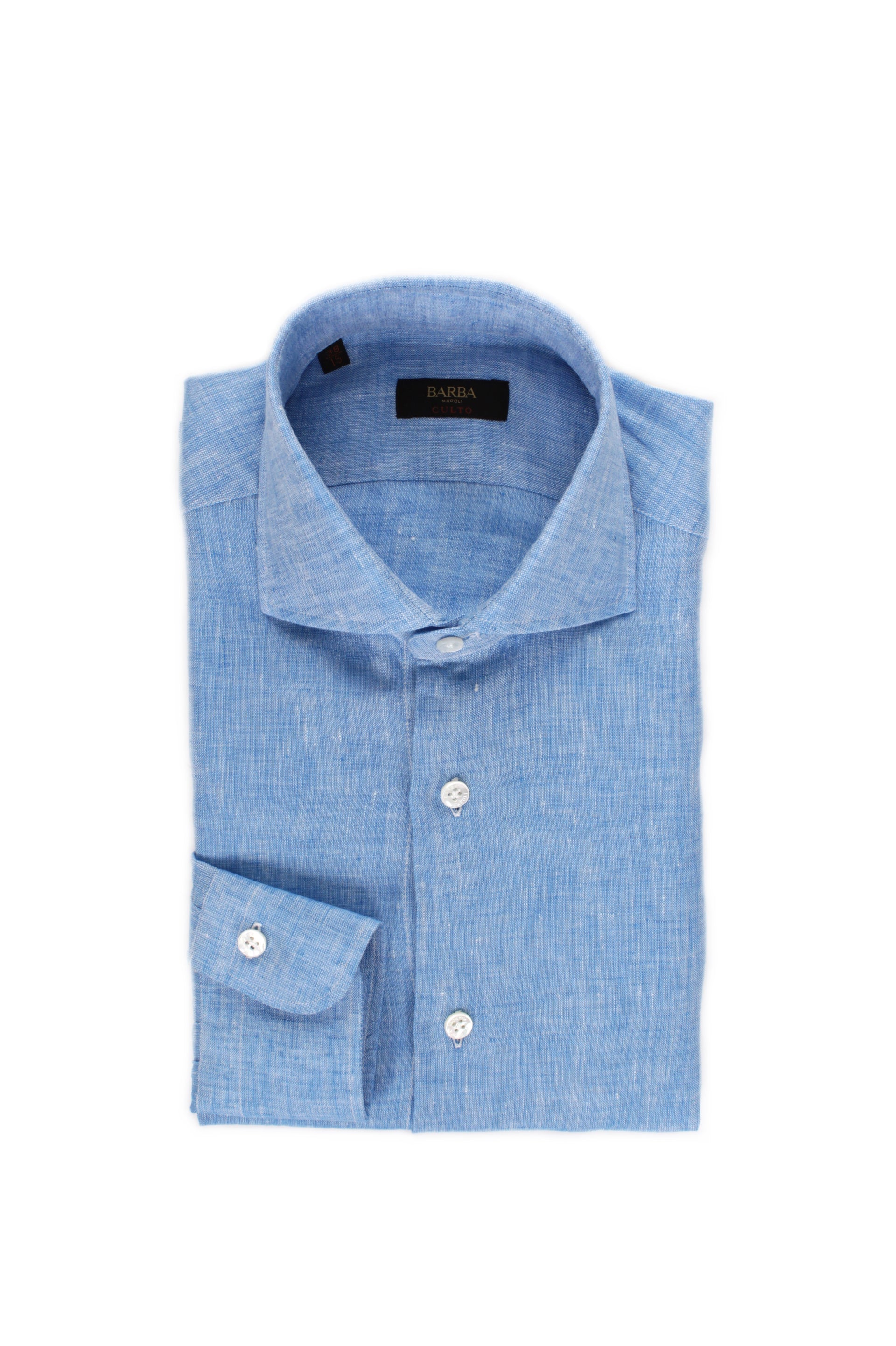 CAMICIA COLLO FRANCESE BARBA CULTO CELESTE – Michi D'Amato