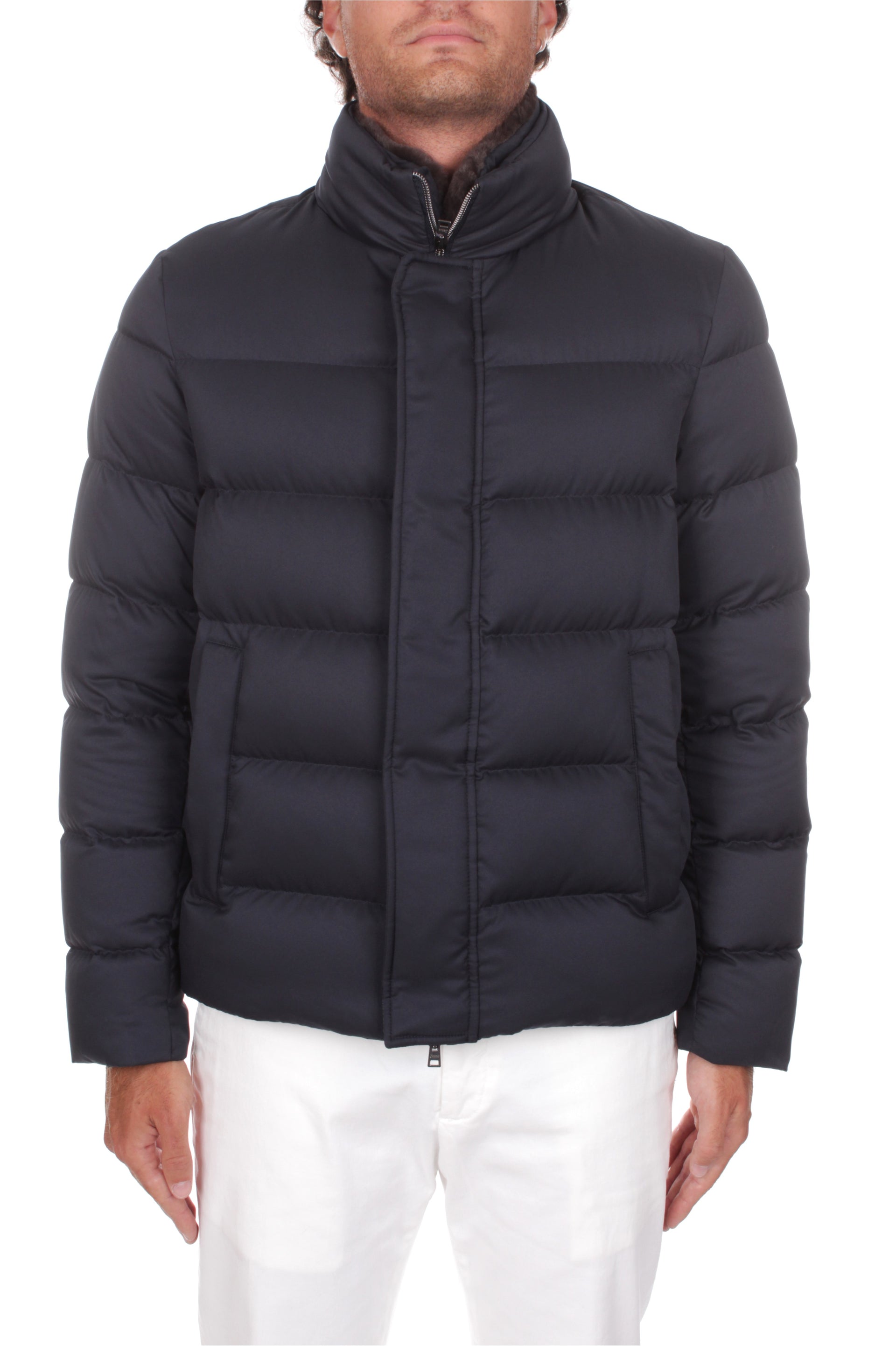 PIUMINO CON COLLO IN PELLICCIA HERNO ARENDELLE BLU 9200 – Michi D