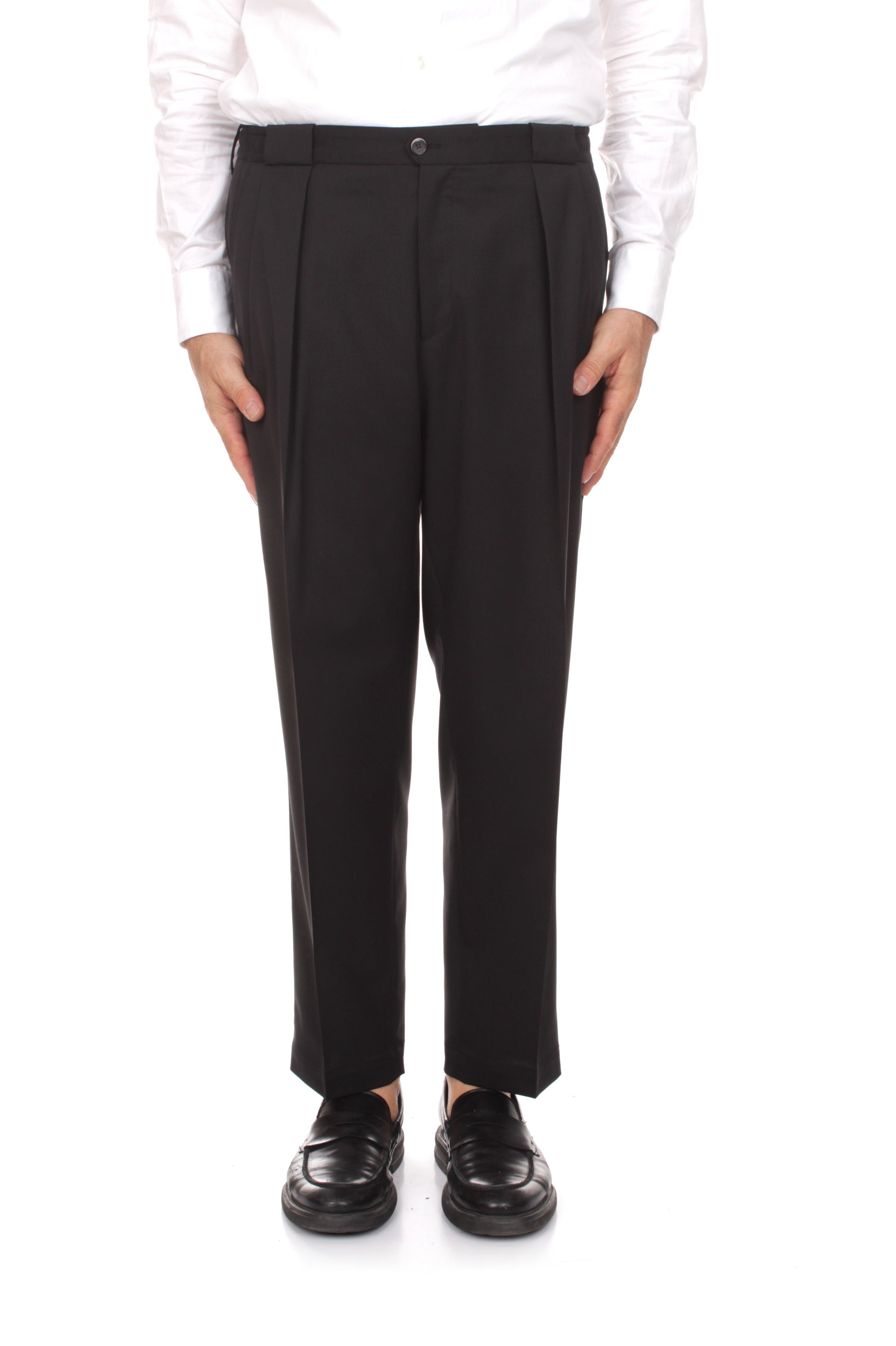 PANTALONI BRIGLIA 1949 PORTOBELLOS OVER FIT IN LANA NERO 10