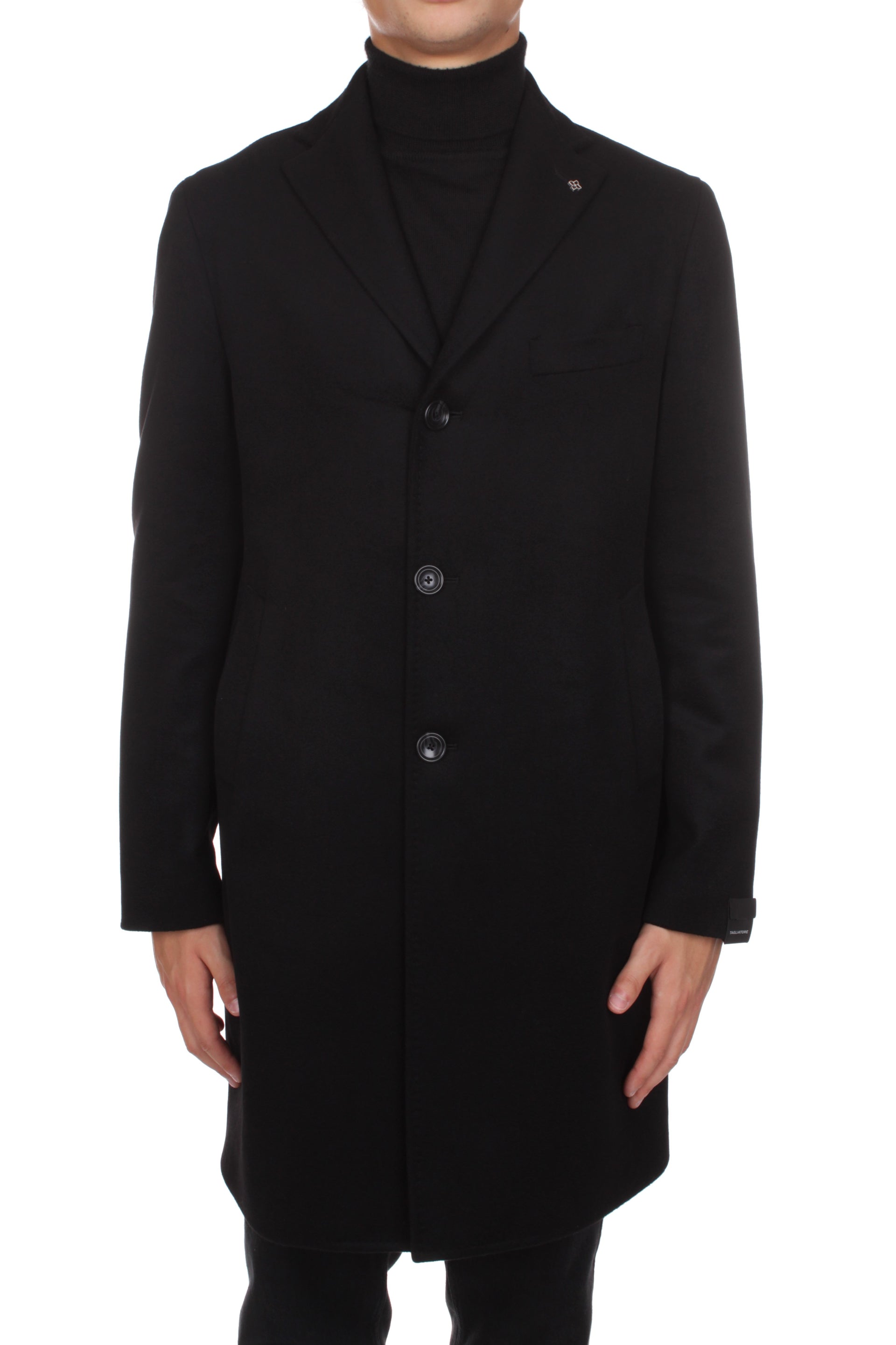 TAGLIATORE SINGLE-BREASTED COAT BLACK N1173 – Michi D'Amato