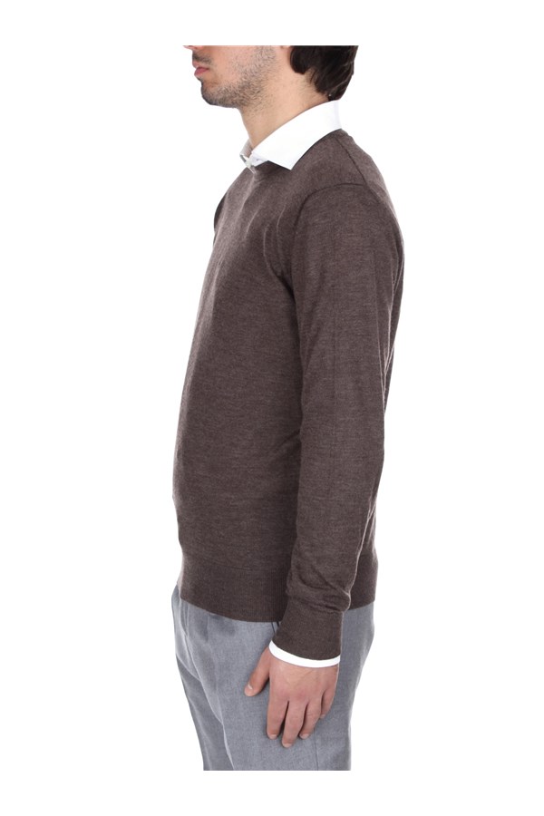 Bramani Cashmere Knitwear Crewneck sweaters Man GCU1163OPT CAFFE' 2 