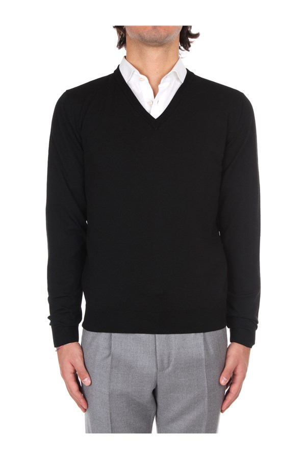 Zanone V-neck sweaters Black