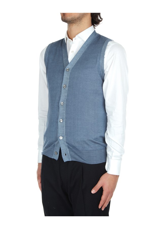 Fedeli Cashmere Knit vests Turquoise