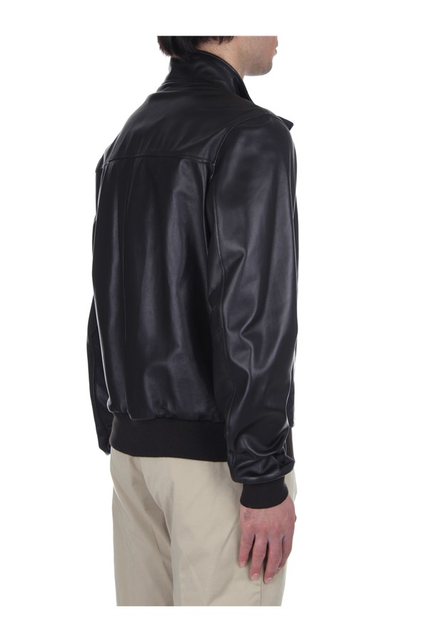Broos Outerwear Leather jacket Man U10M0011 BLACK BROWN 6 