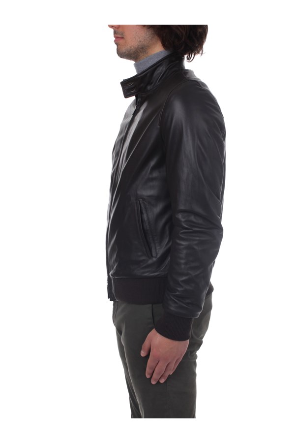 Broos Outerwear Leather jacket Man U10M0011 COFFEE 2 
