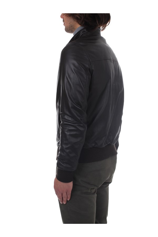 Broos Outerwear Leather jacket Man U10M0011 COFFEE 3 