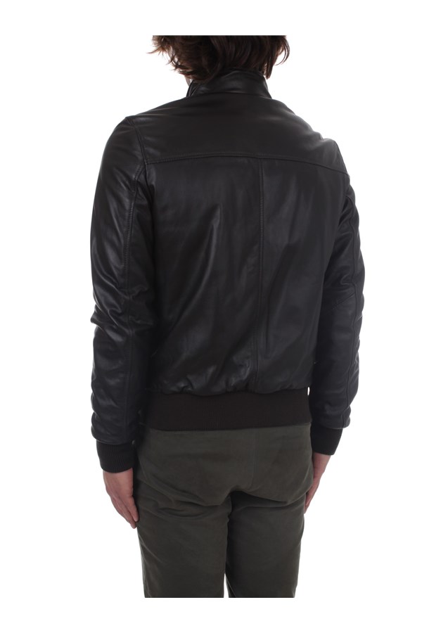 Broos Outerwear Leather jacket Man U10M0011 COFFEE 4 