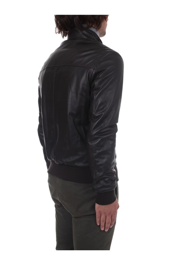 Broos Outerwear Leather jacket Man U10M0011 COFFEE 6 