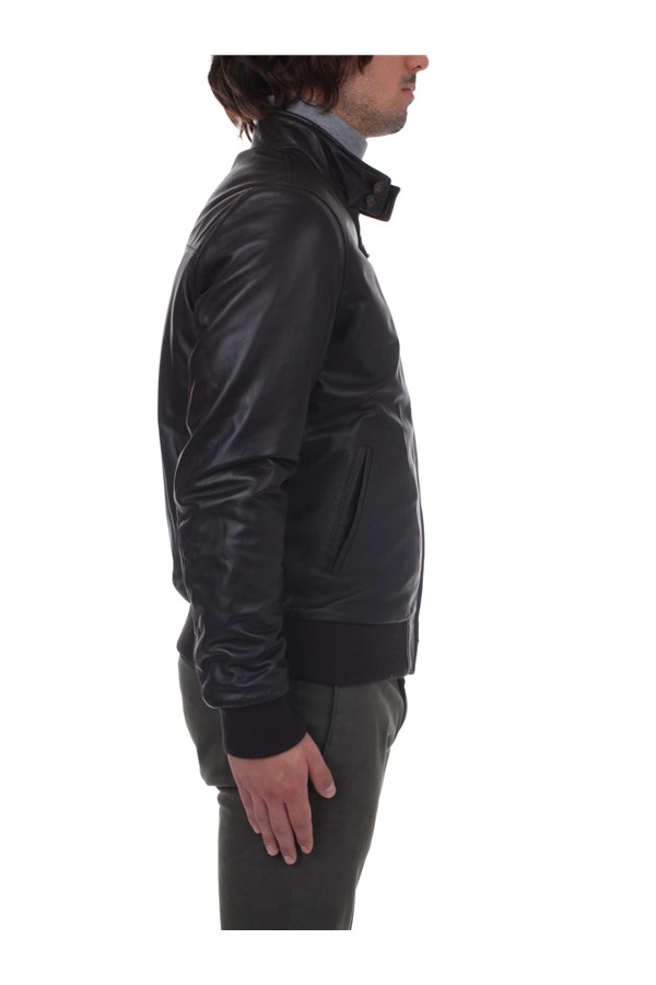 Broos Outerwear Leather jacket Man U10M0011 COFFEE 7 