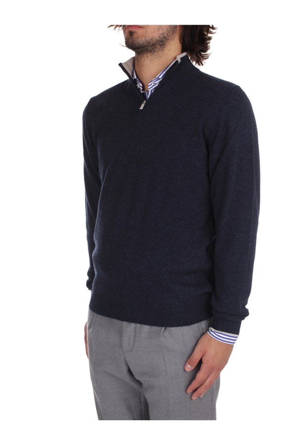 Fedeli Cashmere Turtleneck sweaters Blue
