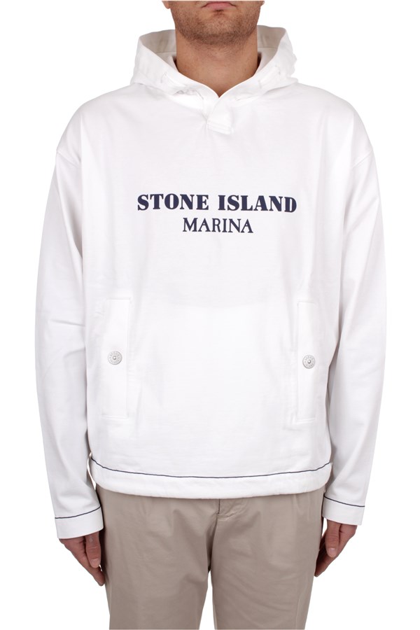 Stone Island Con Cappuccio Bianco