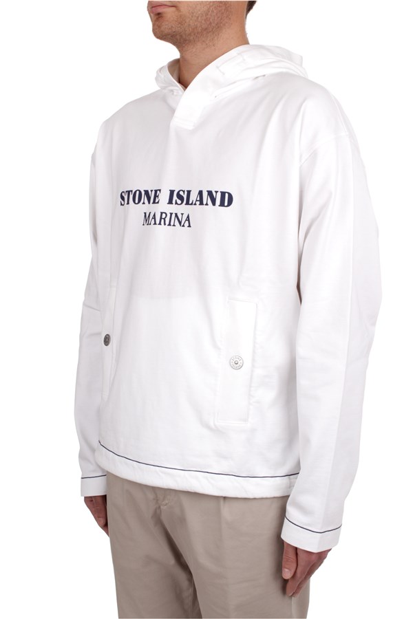 Stone Island Con Cappuccio Bianco